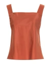 Pierantonio Gaspari Woman Top Rust Size 10 Polyester In Red