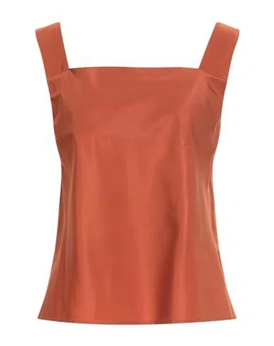 Pierantonio Gaspari Woman Top Rust Size 10 Polyester In Red