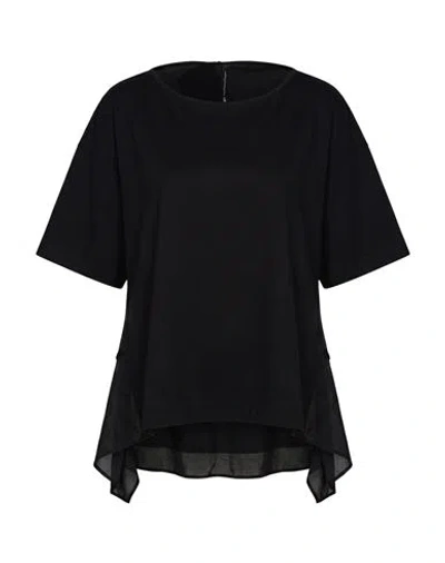 Pierantonio Gaspari Woman T-shirt Black Size 8 Cotton