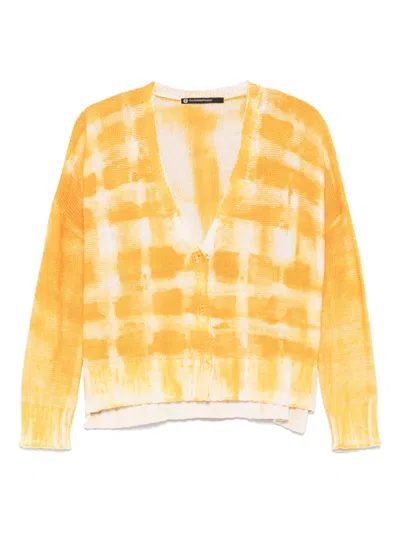 Pierantoniogaspari Cardigan Mit Abstraktem Print In Gelb