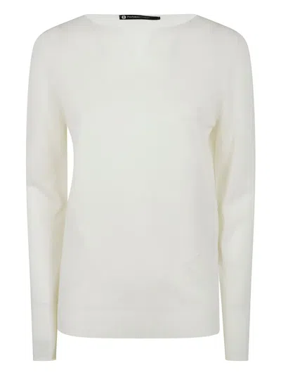 Pierantoniogaspari Asymmetric-panel Sweater In Milk