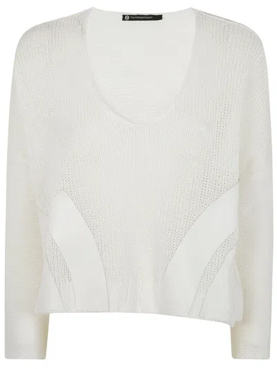 Pierantonio Gaspari Eco-leather V Neck In Milk