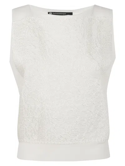 Pierantoniogaspari Embroidered Tank Top In Milk