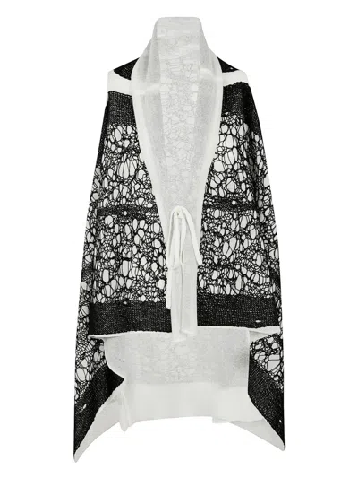 Pierantoniogaspari Lace-detail Cape In Milk