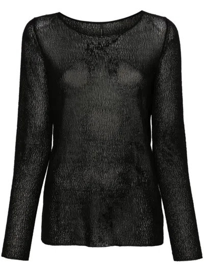 Pierantoniogaspari Printed Crew Neck Sweater In Black