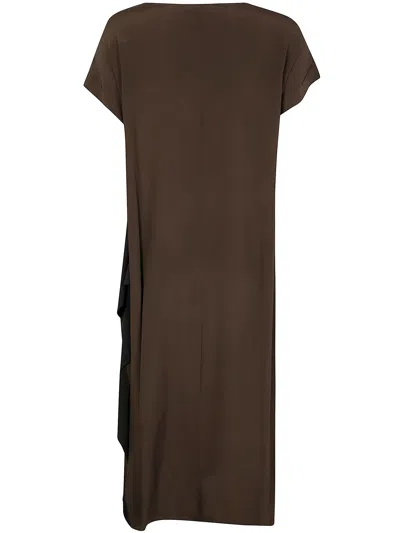 Pierantoniogaspari Silk Bicolour Dress In Ebony