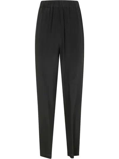 Pierantonio Gaspari Silk Tapered Trousers In Black