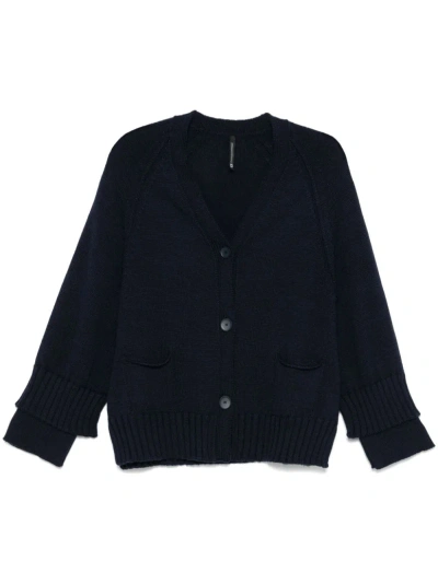 Pierantoniogaspari Virgin Wool Cardigan In Blue