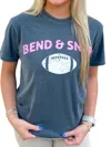 Pierce + Pine Bend And Snap Football Tee In Charcoal In Pink