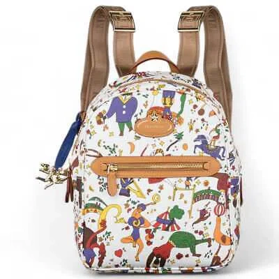 Pre-owned Piero Guidi Genuine  Backpack Magic Circus Female White - L15l34038-90 In Multicolor