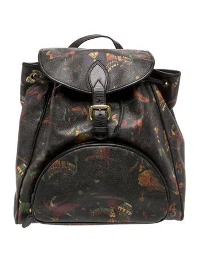 Pre-owned Piero Guidi Leather Backpack In Black