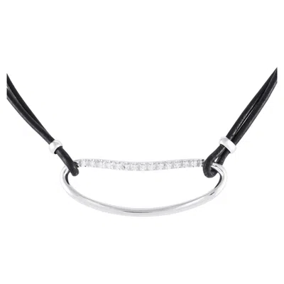 Pre-owned Piero Milano 18k White Gold 0.38ct Diamond Cord Necklace