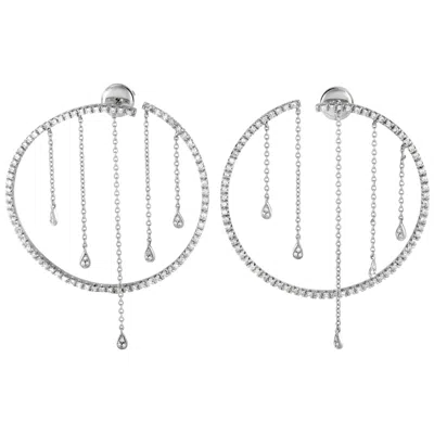Pre-owned Piero Milano 18k White Gold 1.10 Carat Diamond Earrings