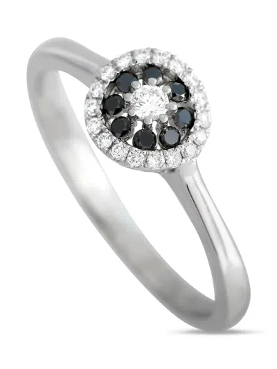 Pre-owned Piero Milano 18k White Gold Diamonds Ring In Silver