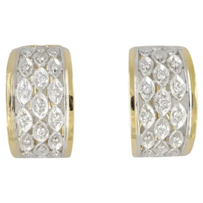 Pre-owned Piero Milano 18kt Gold Clip-on Earrings With Diamonds, Circa 1985 In Multi
