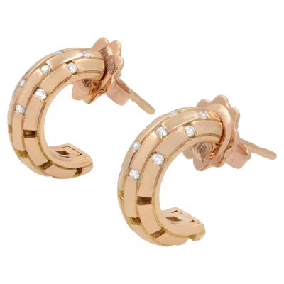 Pre-owned Piero Milano Natural Diamonds Mini Huggie Earrings 18k Rose Gold 0.10cttw In Red