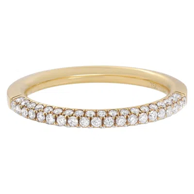 Pre-owned Piero Milano Natural Pave Diamond Wedding Band 18k Yellow Gold 0.44cttw