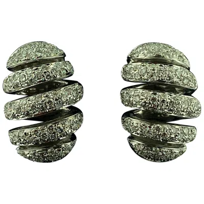 Pre-owned Piero Milano Signed  Diamond Earrings In Multi
