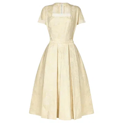 Pre-owned Pierre Balmain 1950s  Couture Cream Jacquard Two Piece Bridal Set In White