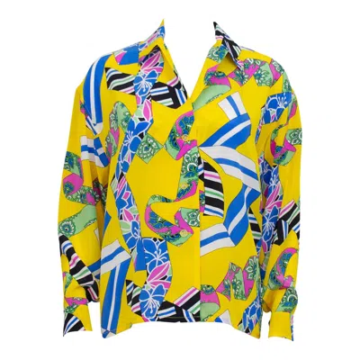Pre-owned Pierre Balmain 1980s  Yellow Print Blouse