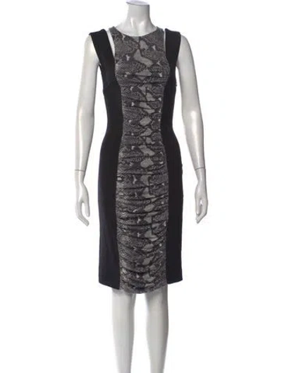 Pre-owned Pierre Balmain Animal Print Knee-length Dress In Black