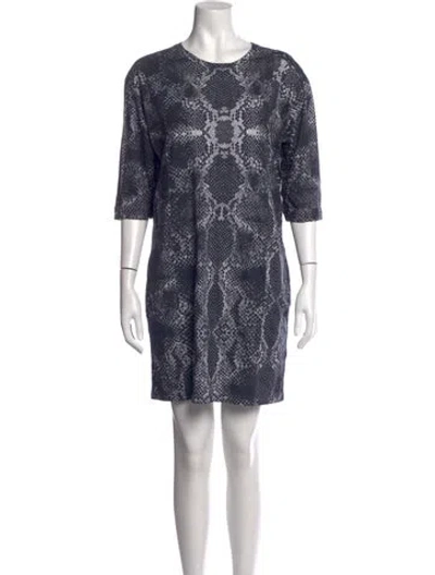 Pre-owned Pierre Balmain Animal Print Knee-length Dress W/ Tags In Blue