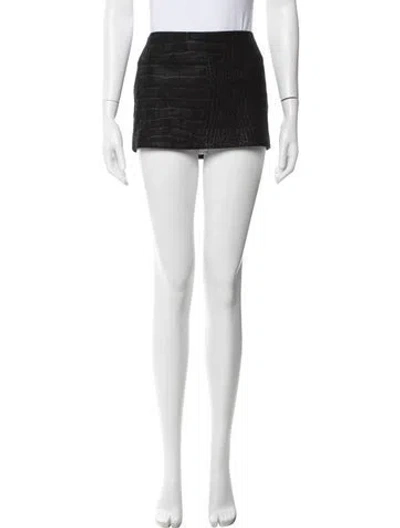 Pre-owned Pierre Balmain Animal Print Mini Skirt In Black
