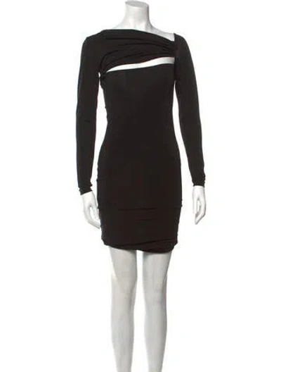Pre-owned Pierre Balmain Asymmetrical Mini Dress In Black