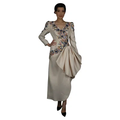 Pre-owned Pierre Balmain Balmain Dress Haute Couture Summer 1985 In Gray