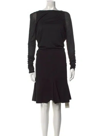 Pre-owned Pierre Balmain Bateau Neckline Knee-length Dress W/ Tags In Black