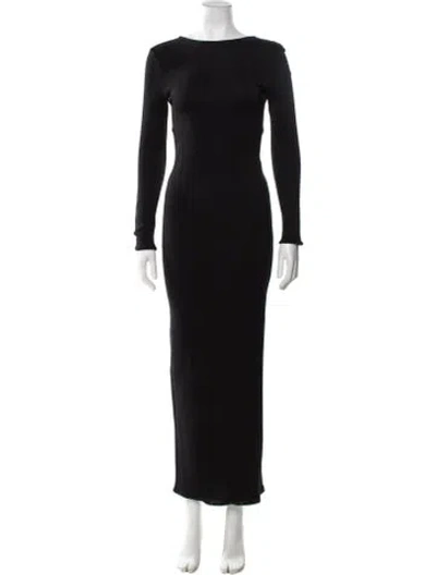 Pre-owned Pierre Balmain Bateau Neckline Long Dress In Black
