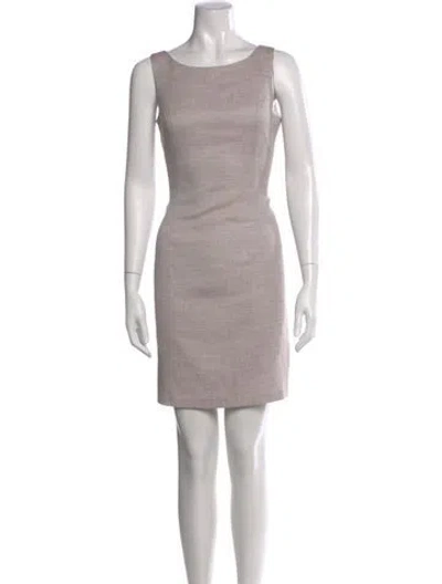 Pre-owned Pierre Balmain Bateau Neckline Mini Dress In Gray