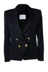 Pierre Balmain , Black Double Breasted Blazer In Multi