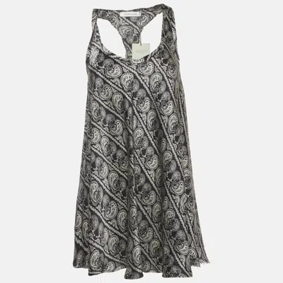 Pre-owned Pierre Balmain Black Paisley Print Satin Top M