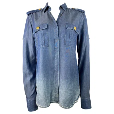 Pre-owned Pierre Balmain Blue Denim Shirt Size 40