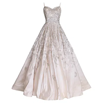 Pre-owned Pierre Balmain Couture Ballgown 1955 Iconic Gown Dress In Gray