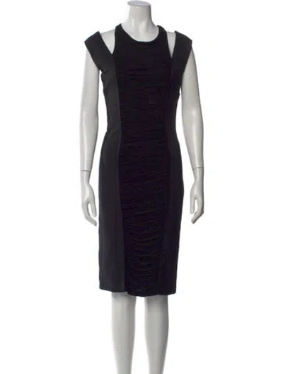 Pre-owned Pierre Balmain Crew Neck Knee-length Dress In Black