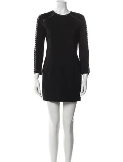 Pre-owned Pierre Balmain Crew Neck Knee-length Dress In Black