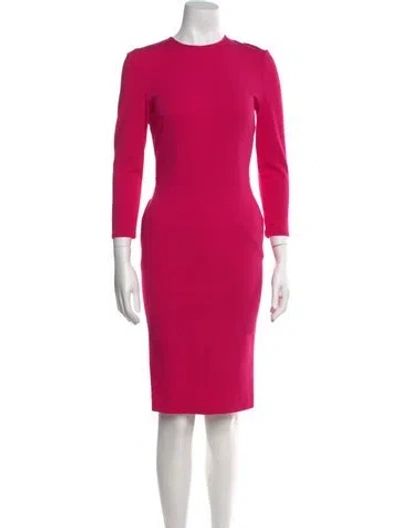 Pre-owned Pierre Balmain Crew Neck Knee-length Dress In Pink