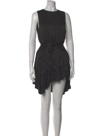 Pre-owned Pierre Balmain Crew Neck Mini Dress In Gray