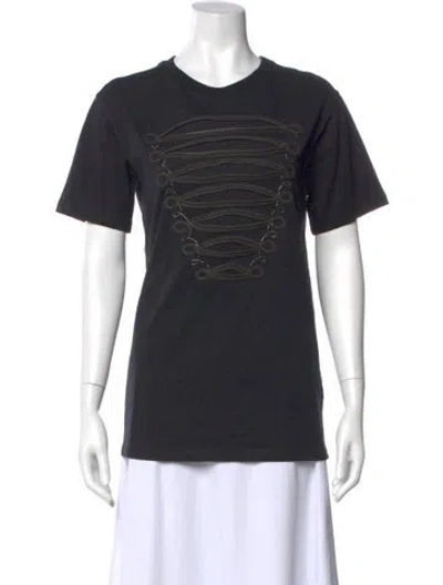 Pre-owned Pierre Balmain Crew Neck Short Sleeve T-shirt In Black