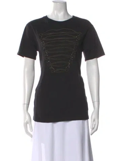 Pre-owned Pierre Balmain Crew Neck Short Sleeve T-shirt In Black