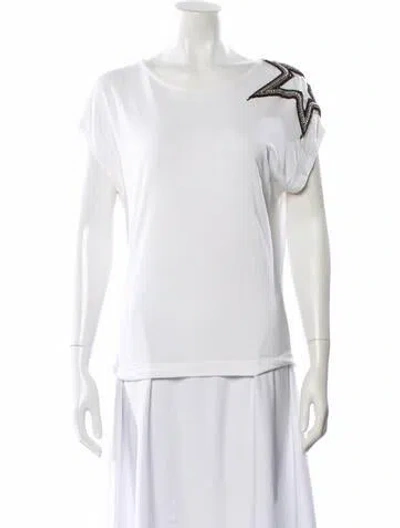 Pre-owned Pierre Balmain Crew Neck Short Sleeve T-shirt In White