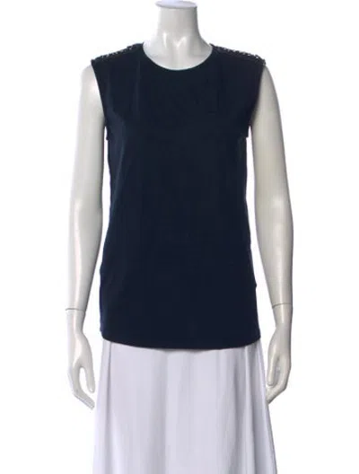 Pre-owned Pierre Balmain Crew Neck Sleeveless Top In Black