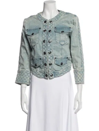 Pre-owned Pierre Balmain Denim Jacket In Green