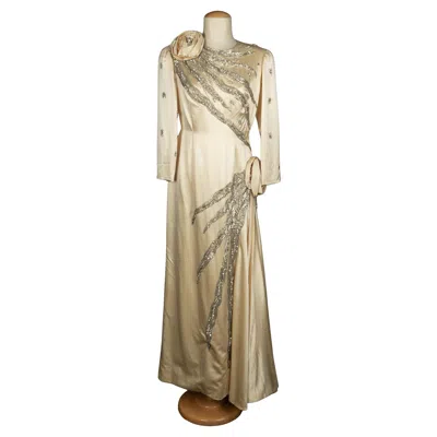 Pre-owned Pierre Balmain Dress Haute Couture Spring 1986 In Brown