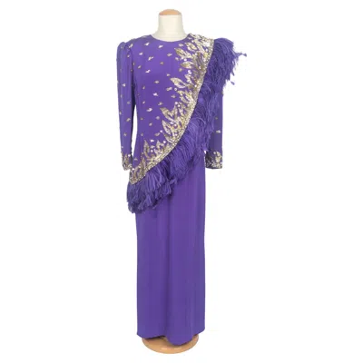 Pre-owned Pierre Balmain Dress Haute Couture Spring-summer 1986 In Purple