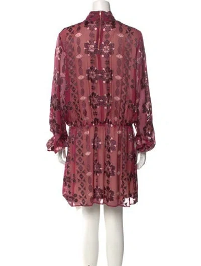 Pre-owned Pierre Balmain Floral Print Mini Dress In Pink