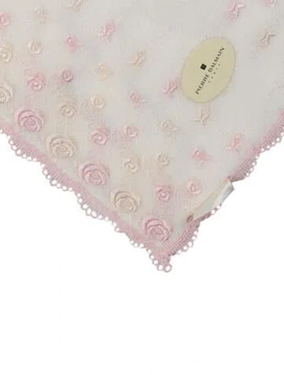 Pre-owned Pierre Balmain Floral Print Scarf W/ Tags In White