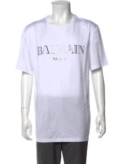Pre-owned Pierre Balmain Graphic Print Crew Neck T-shirt In White